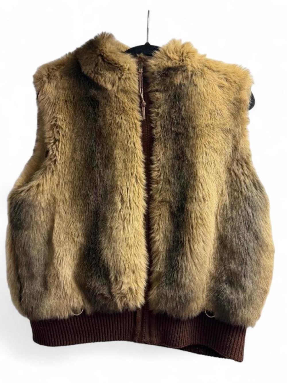 Faux Fur Sleeveless Vest in Brown - Women's Cozy Layer